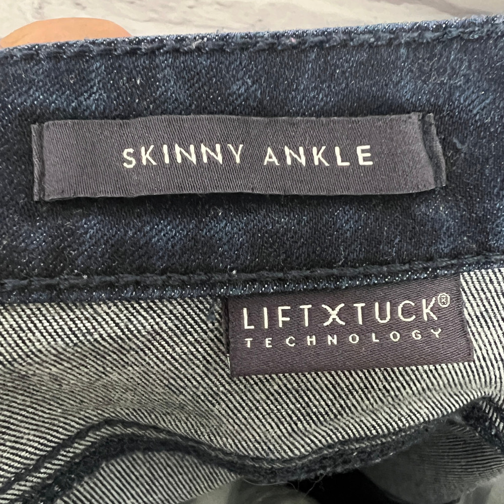 NYDJ Womens 18W Classic Minimalist Old Money Lift Tuck Skinny Ankle Jeans Dark - Picture 6 of 11